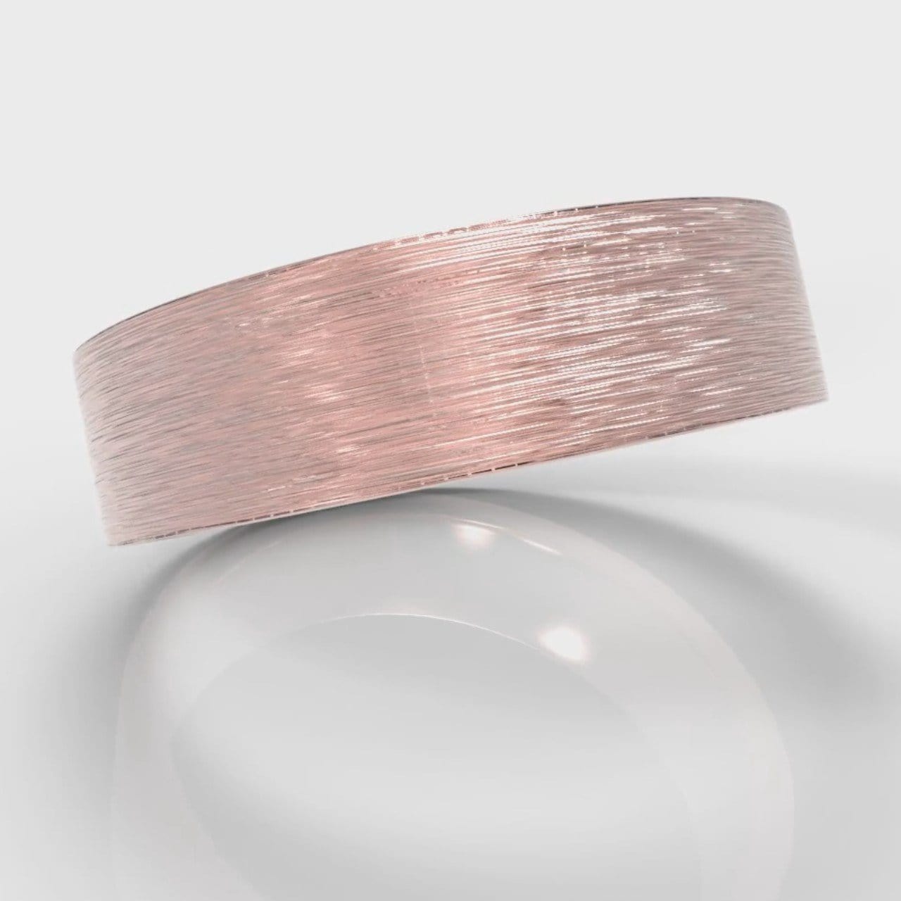 6mm Flat Top Comfort Fit Brushed Wedding Ring - Rose Gold