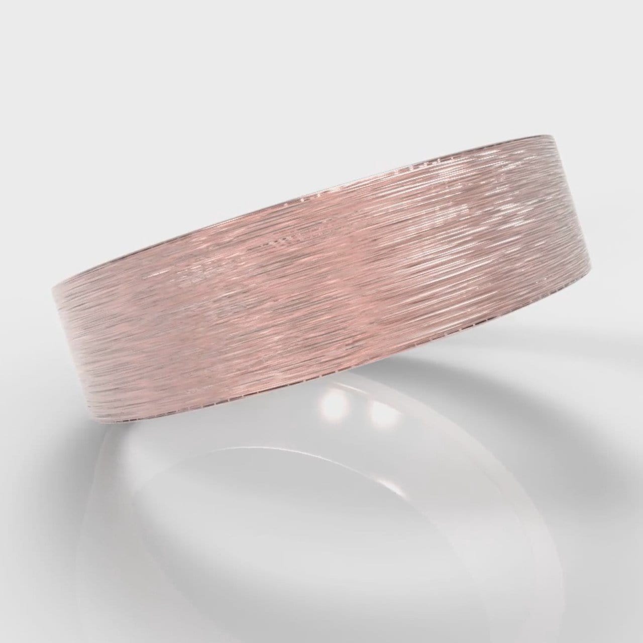 6mm Flat Top Comfort Fit Brushed Wedding Ring - Rose Gold