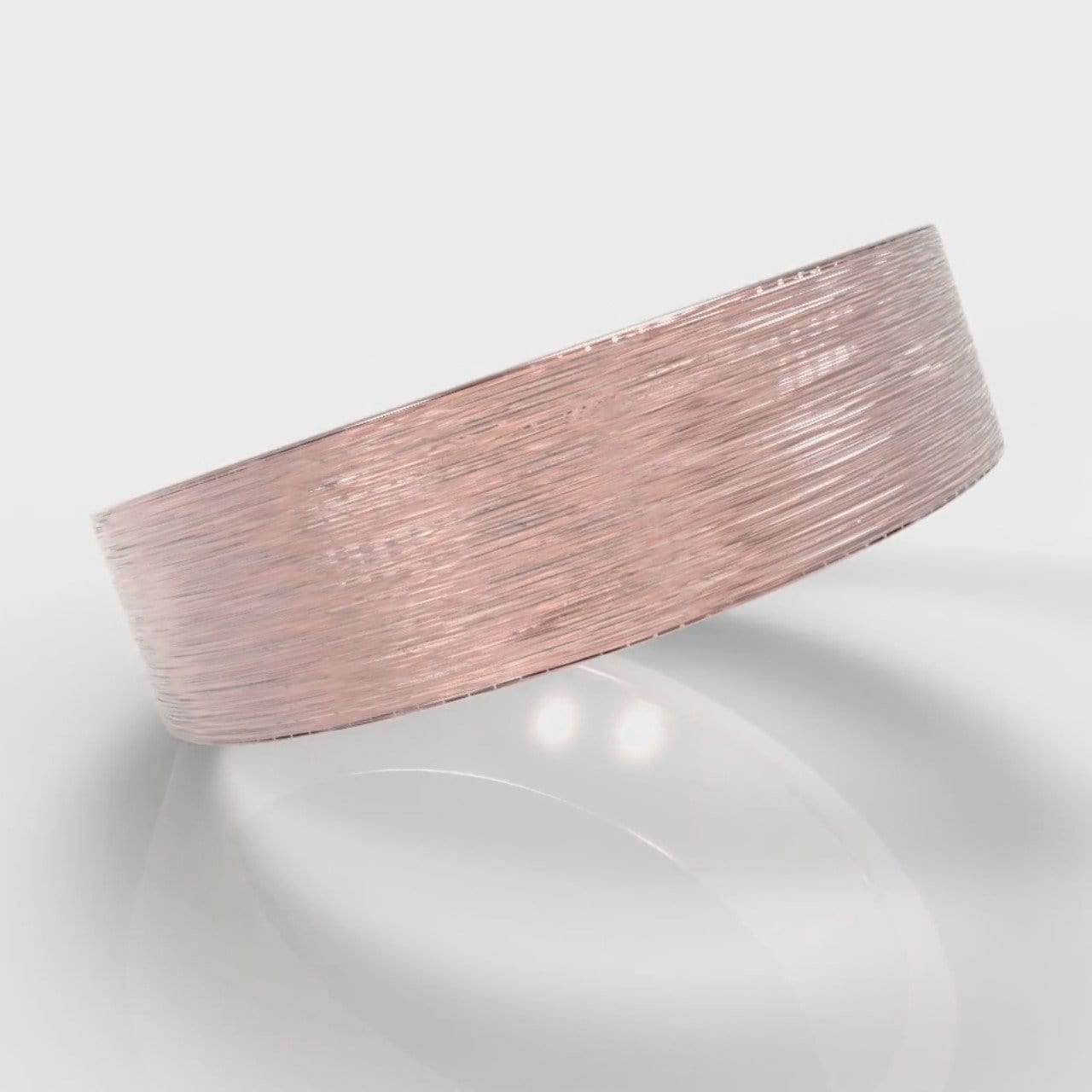 6mm Flat Top Comfort Fit Brushed Wedding Ring - Rose Gold