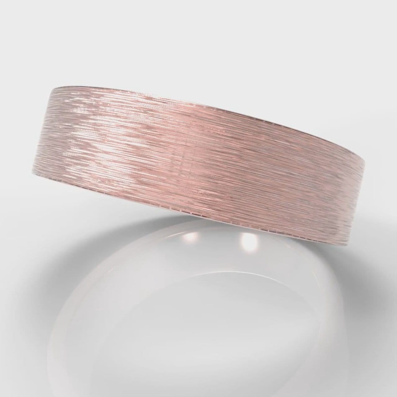 6mm Flat Top Comfort Fit Brushed Wedding Ring - Rose Gold