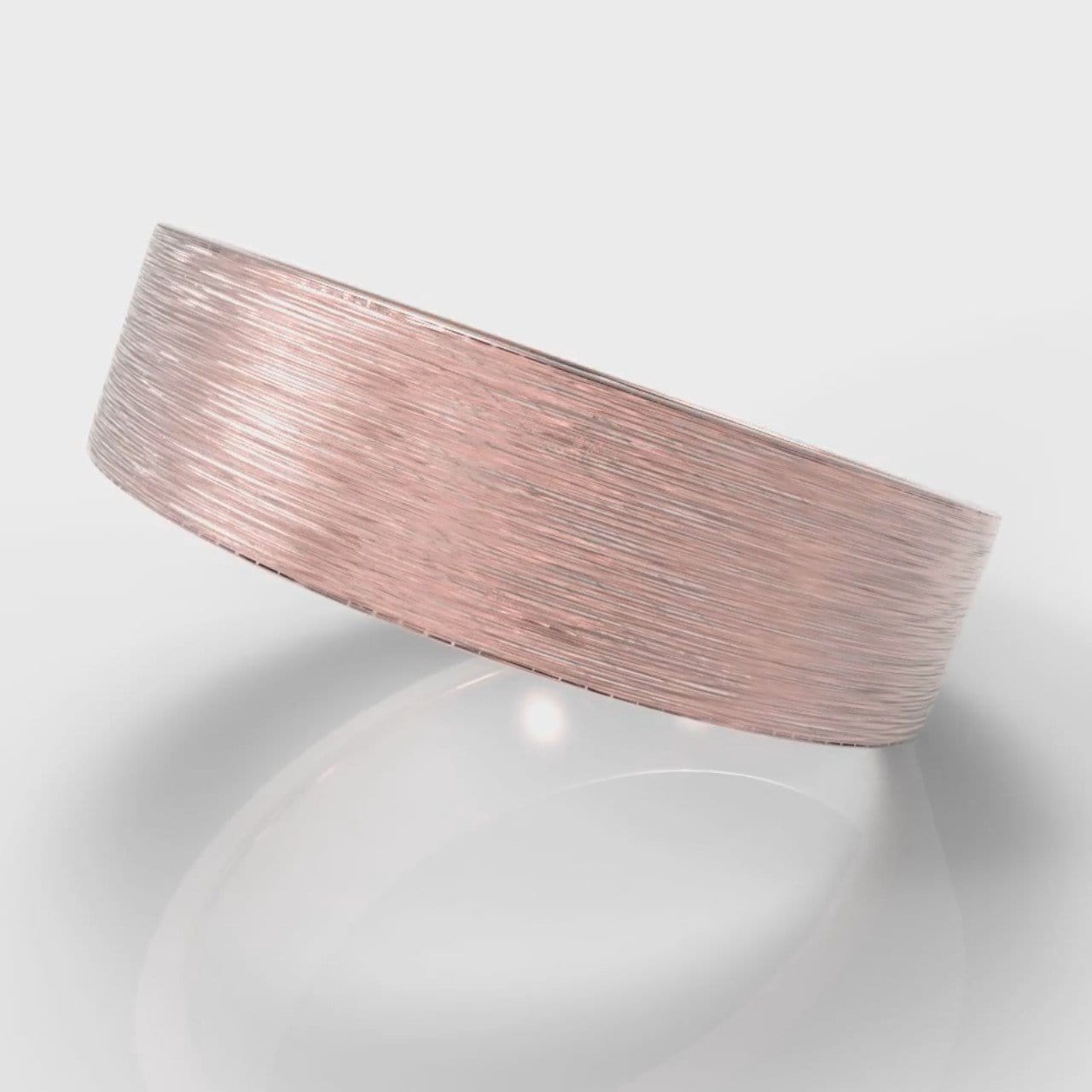 6mm Flat Top Comfort Fit Brushed Wedding Ring - Rose Gold