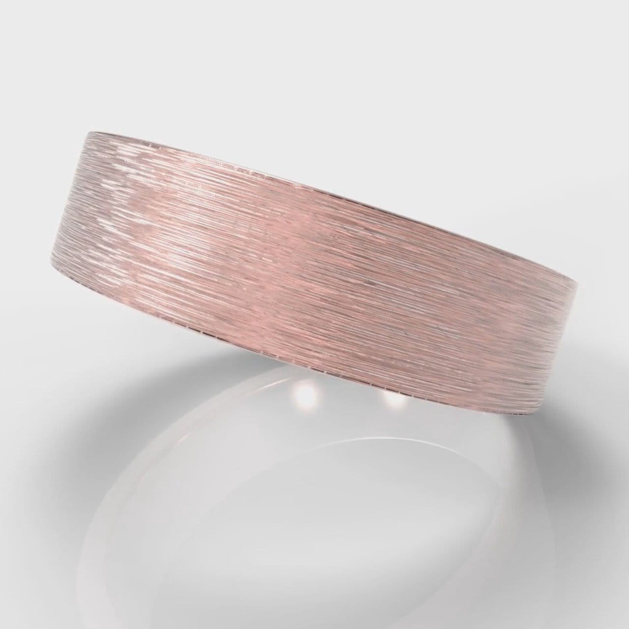 6mm Flat Top Comfort Fit Brushed Wedding Ring - Rose Gold