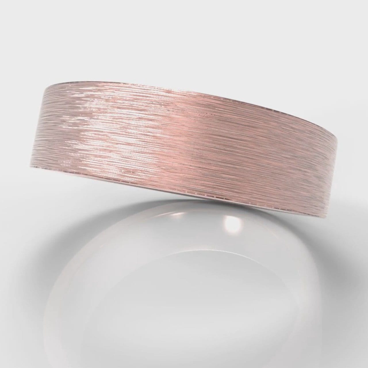 6mm Flat Top Comfort Fit Brushed Wedding Ring - Rose Gold