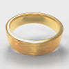 6mm Flat Top Comfort Fit Brushed Wedding Ring - Yellow Gold