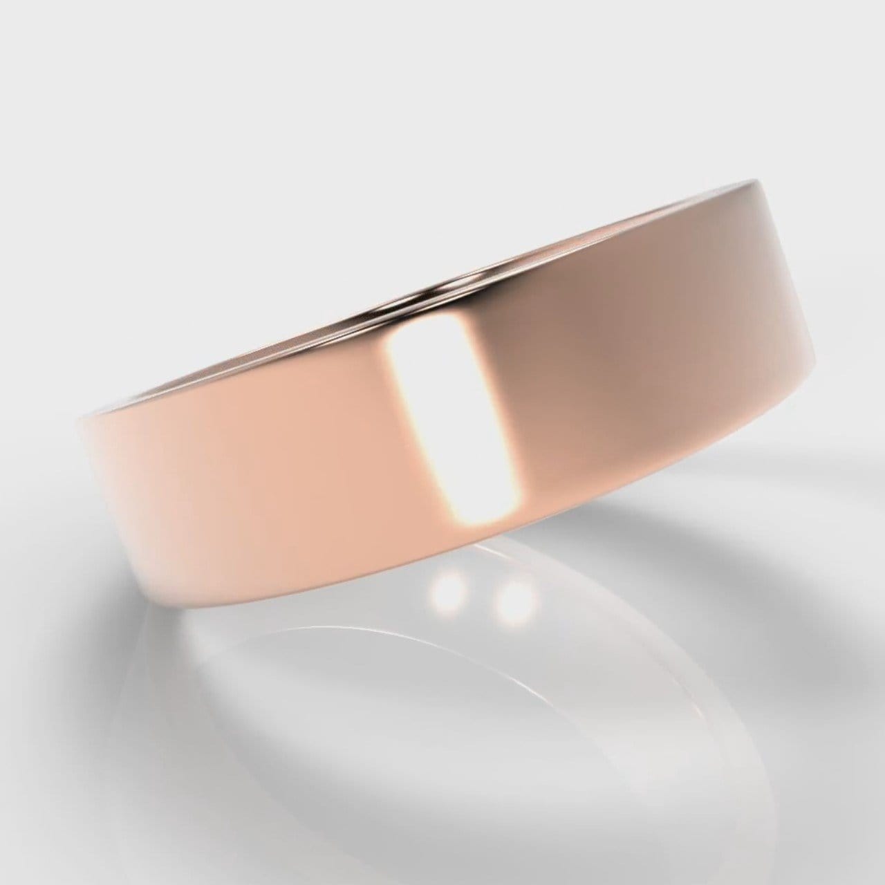 6mm Flat Top Comfort Fit Wedding Ring - Rose Gold