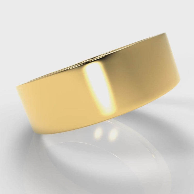7mm Flat Top Comfort Fit Wedding Ring - Yellow Gold