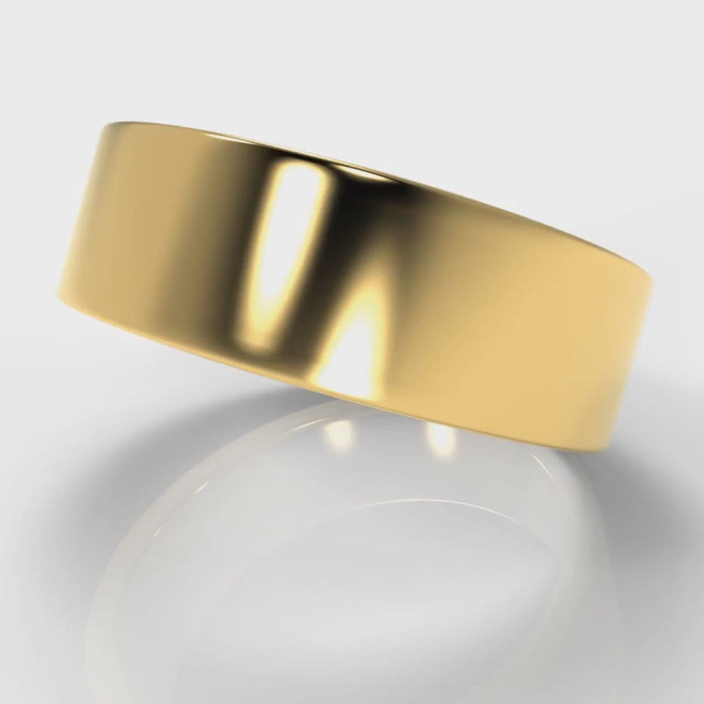 7mm Flat Top Comfort Fit Wedding Ring - Yellow Gold