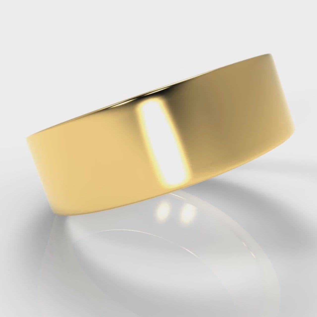 7mm Flat Top Comfort Fit Wedding Ring - Yellow Gold