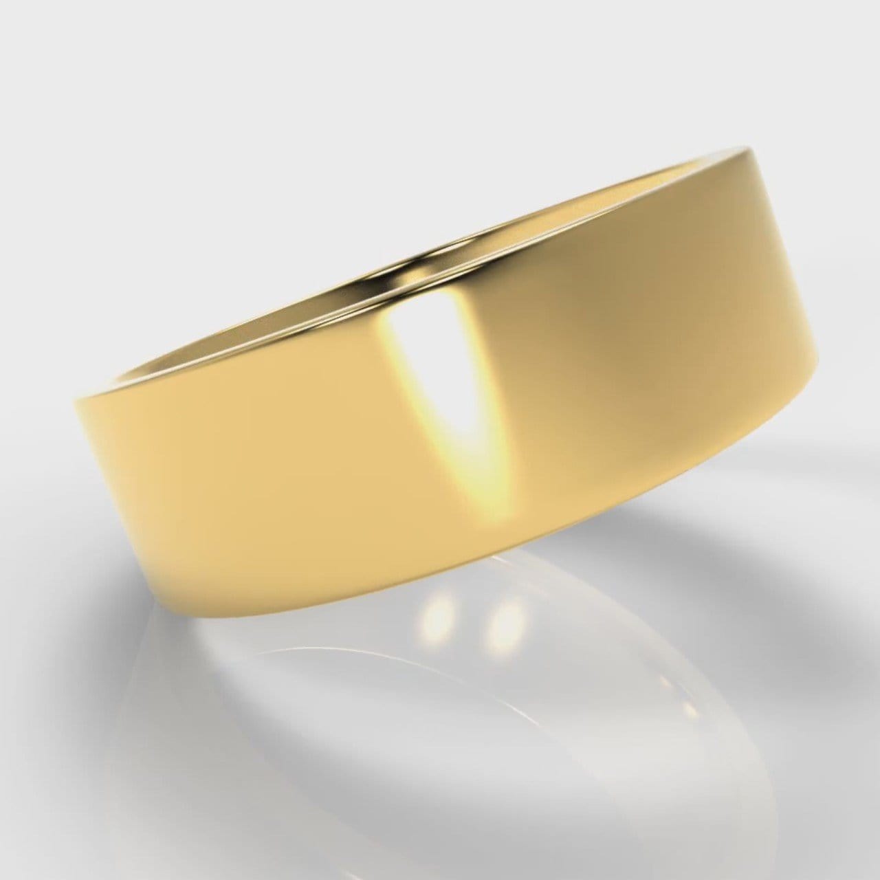 7mm Flat Top Comfort Fit Wedding Ring - Yellow Gold