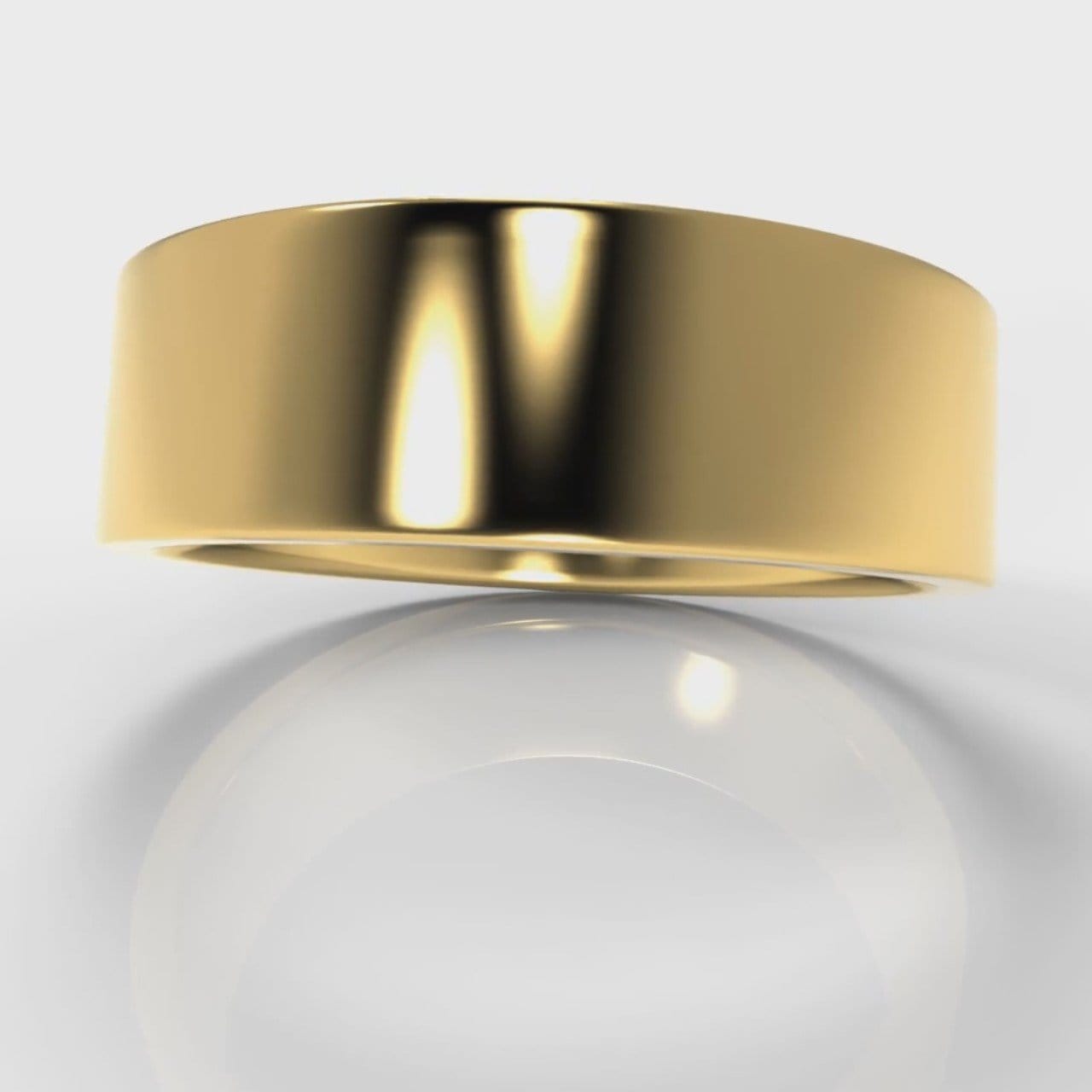 7mm Flat Top Comfort Fit Wedding Ring - Yellow Gold