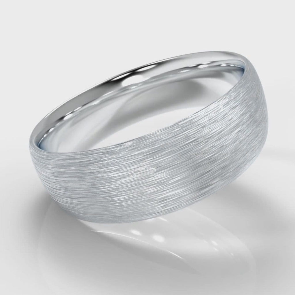 7mm Court Shaped Comfort Fit Brushed Wedding Ring
