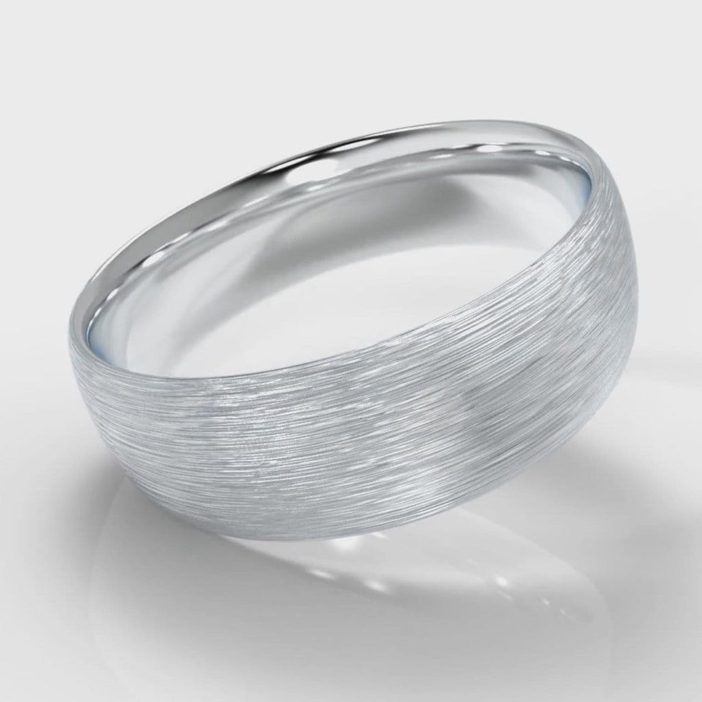 7mm Court Shaped Comfort Fit Brushed Wedding Ring