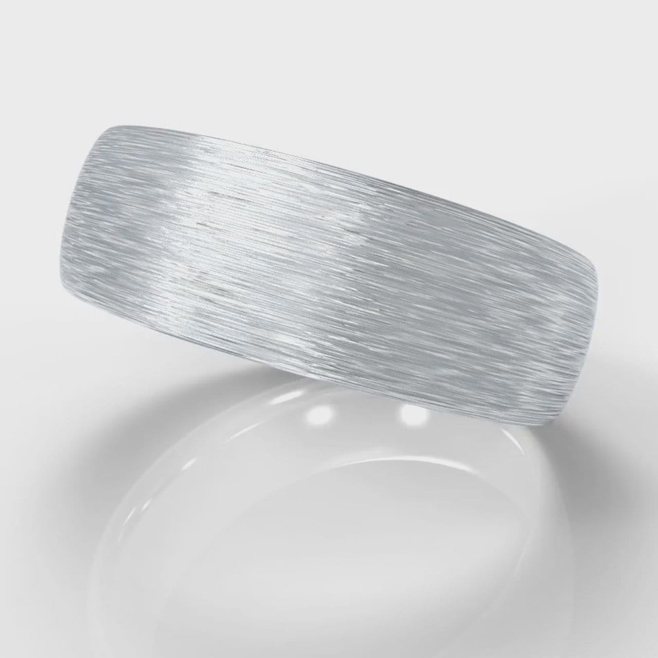 7mm Court Shaped Comfort Fit Brushed Wedding Ring
