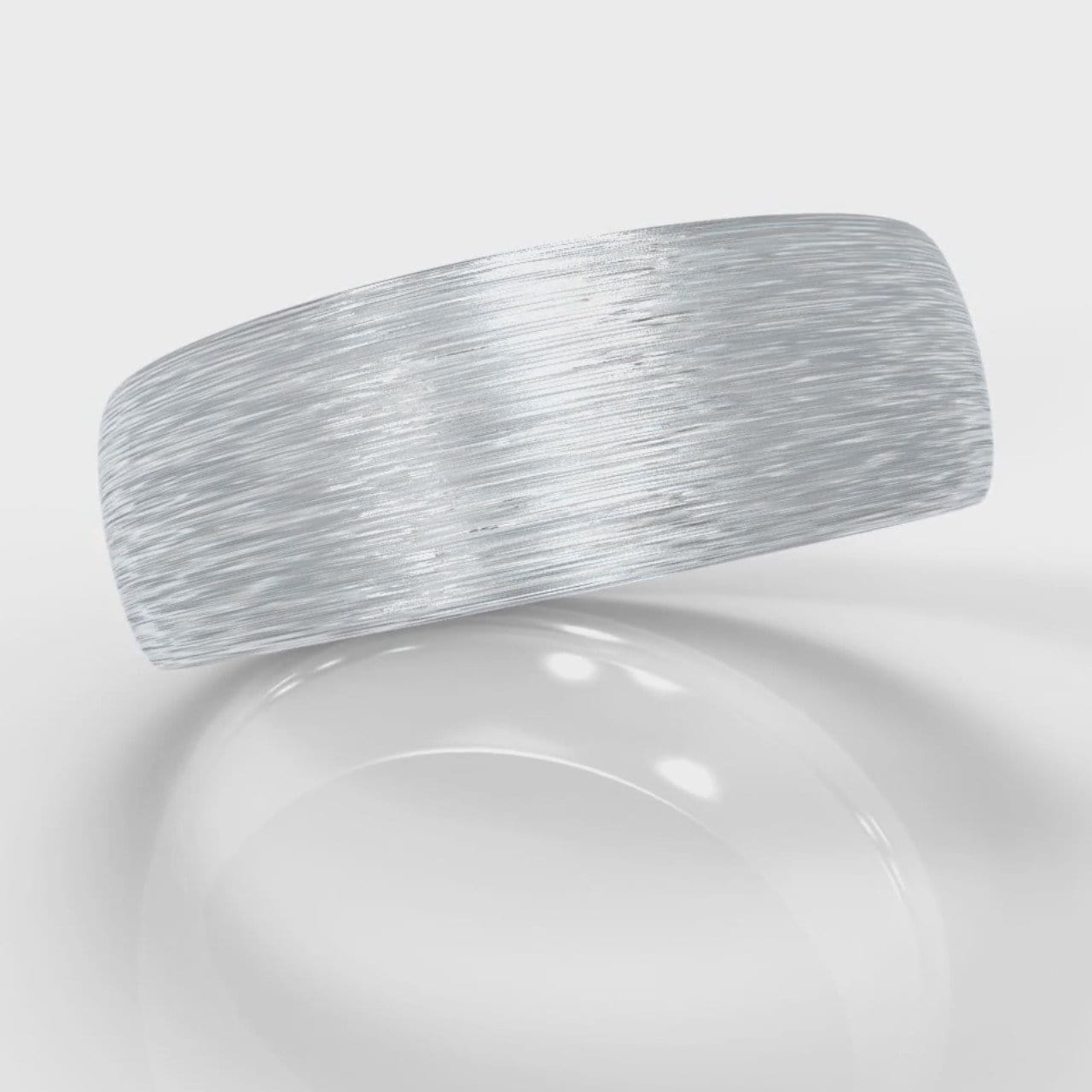 7mm Court Shaped Comfort Fit Brushed Wedding Ring