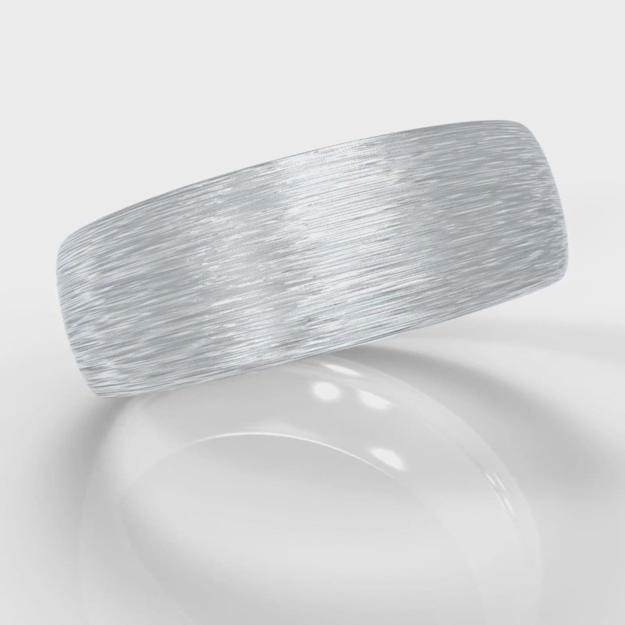 7mm Court Shaped Comfort Fit Brushed Wedding Ring