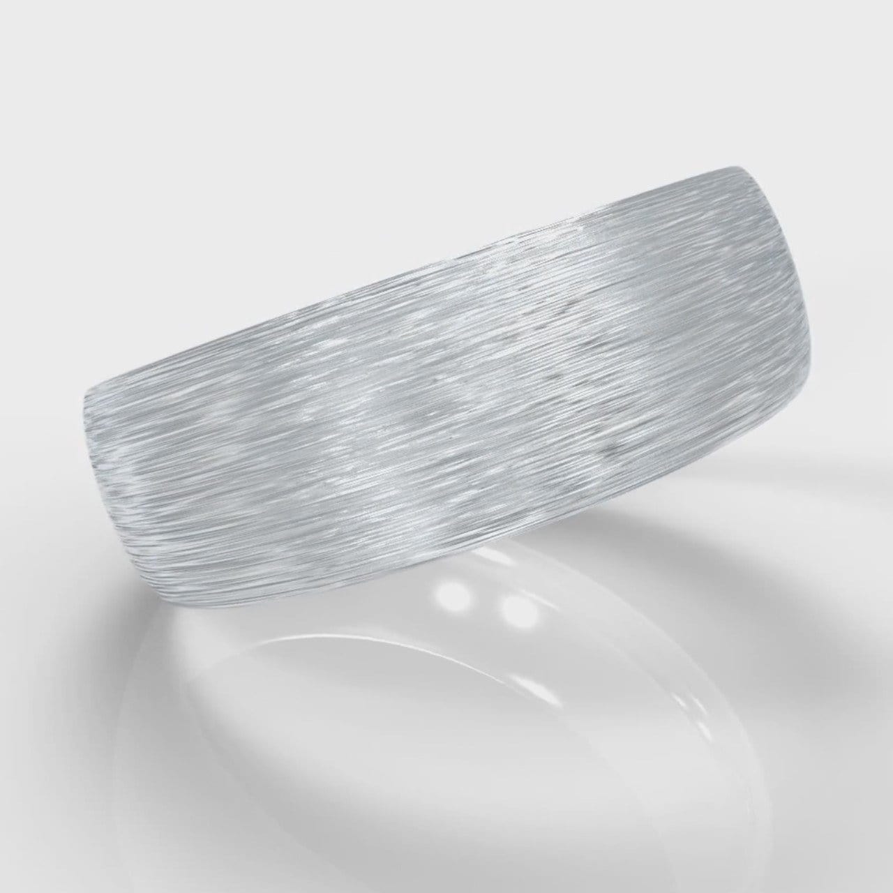 7mm Court Shaped Comfort Fit Brushed Wedding Ring