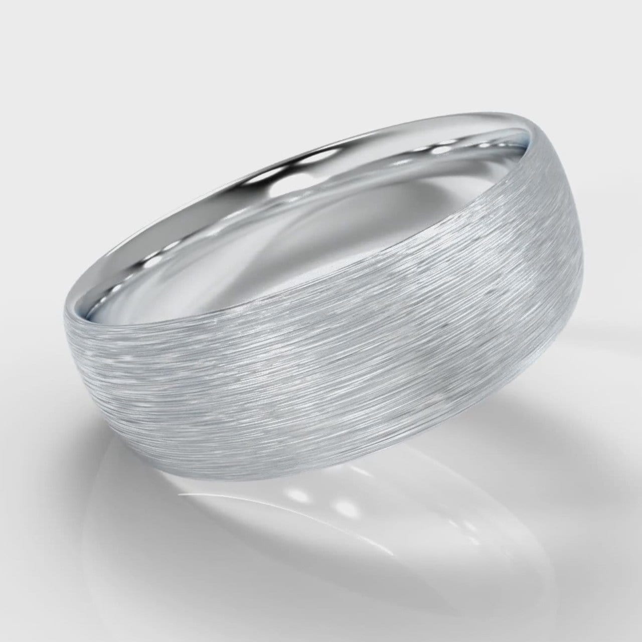 7mm Court Shaped Comfort Fit Brushed Wedding Ring