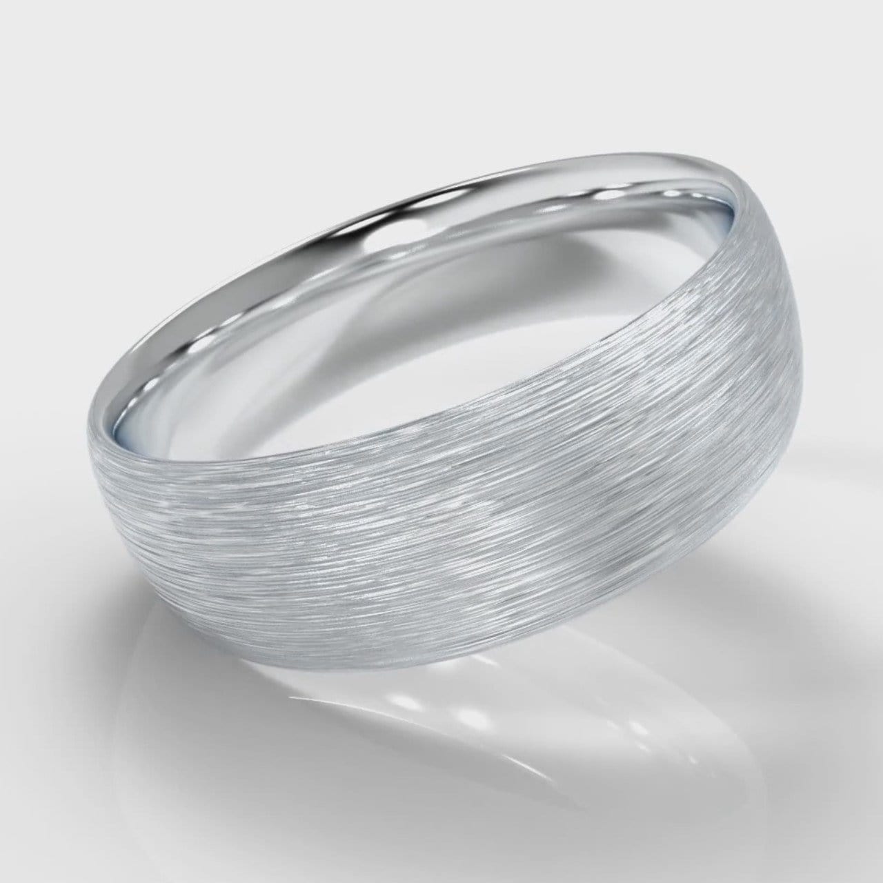 7mm Court Shaped Comfort Fit Brushed Wedding Ring