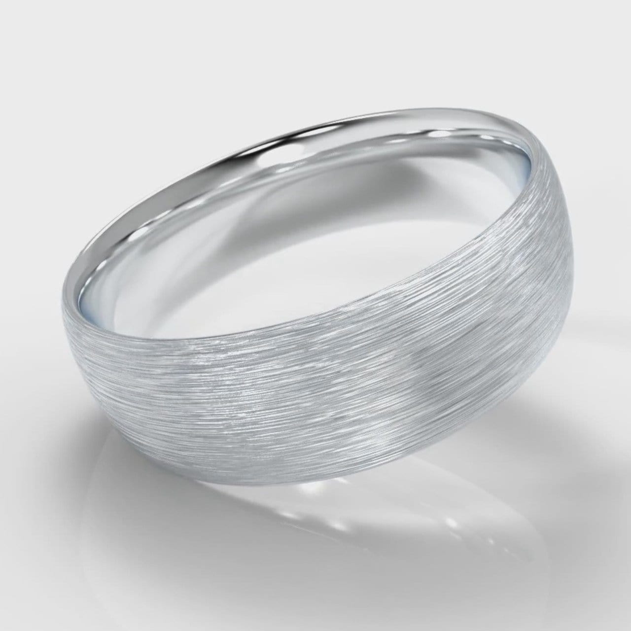 7mm Court Shaped Comfort Fit Brushed Wedding Ring