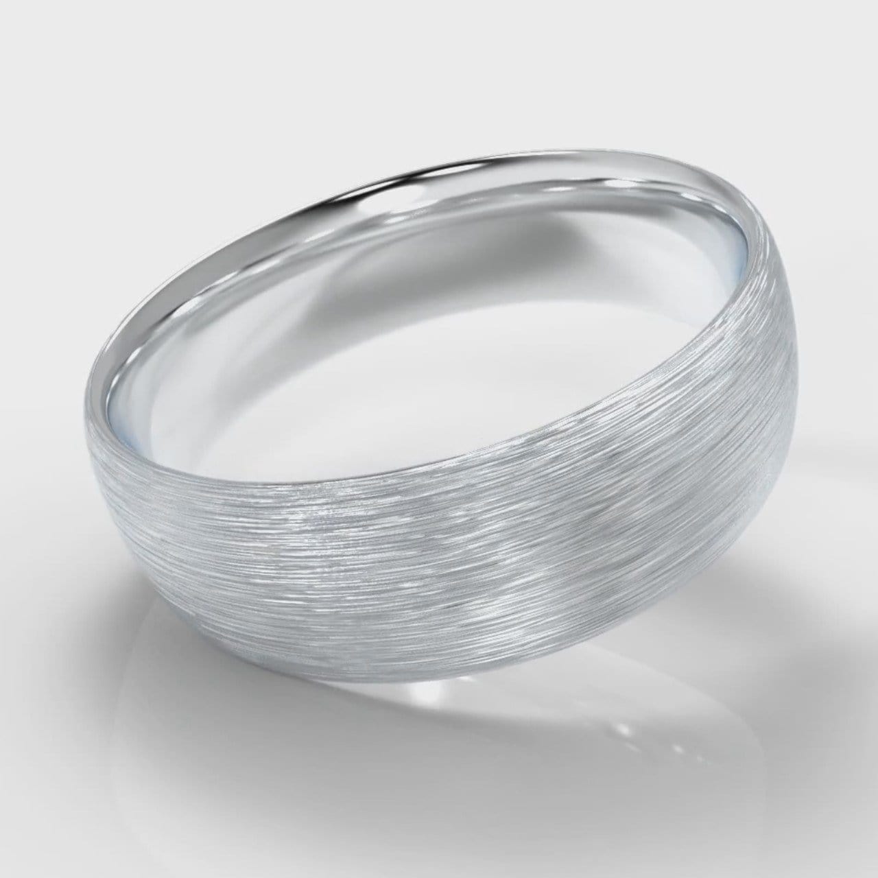 7mm Court Shaped Comfort Fit Brushed Wedding Ring