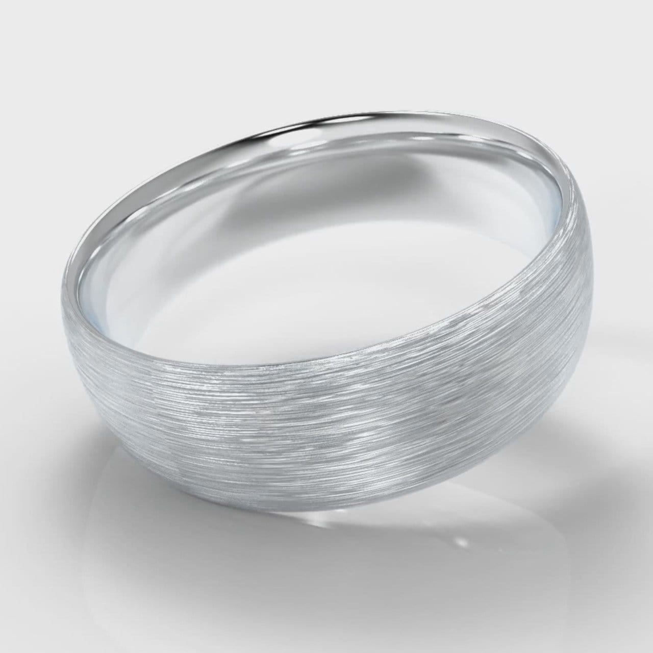 7mm Court Shaped Comfort Fit Brushed Wedding Ring