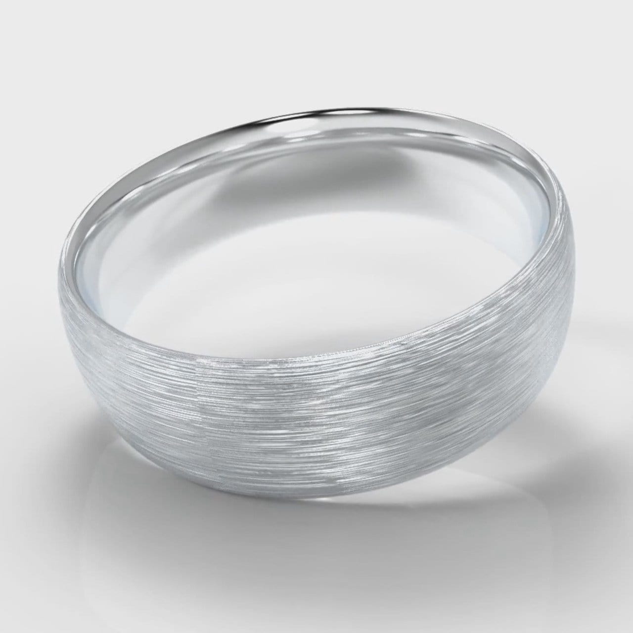 7mm Court Shaped Comfort Fit Brushed Wedding Ring