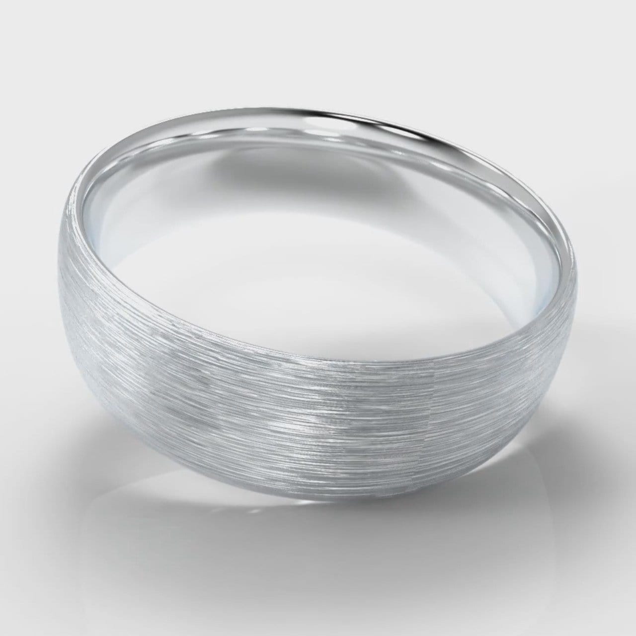 7mm Court Shaped Comfort Fit Brushed Wedding Ring