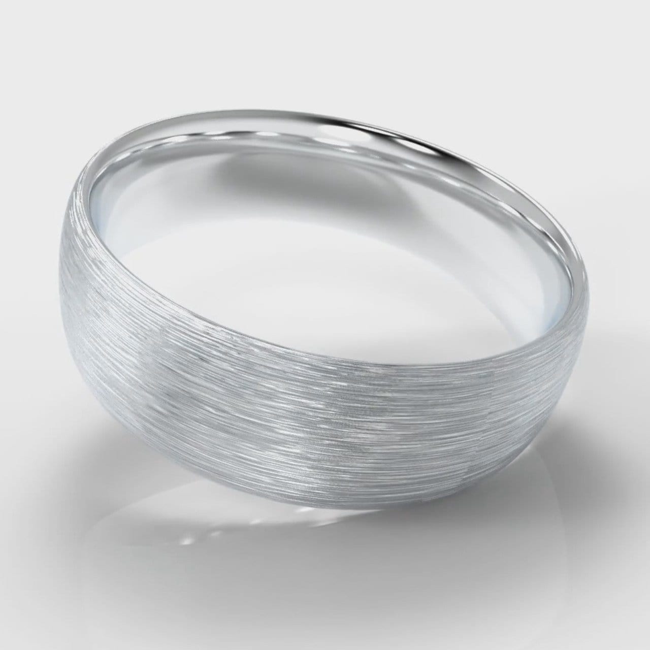 7mm Court Shaped Comfort Fit Brushed Wedding Ring
