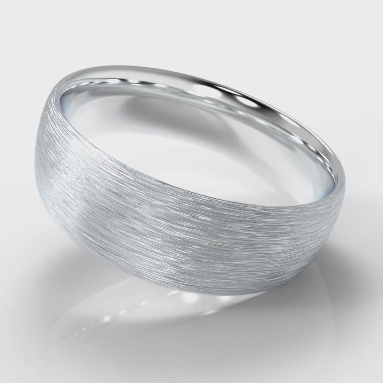 7mm Court Shaped Comfort Fit Brushed Wedding Ring