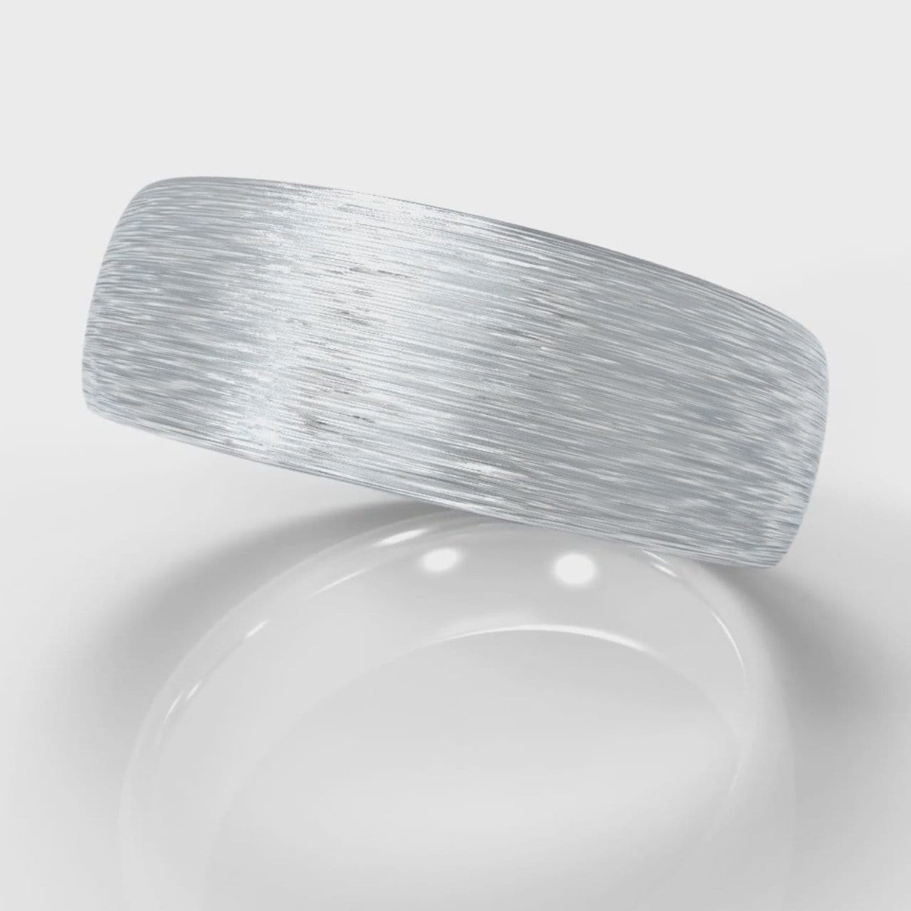 7mm Court Shaped Comfort Fit Brushed Wedding Ring