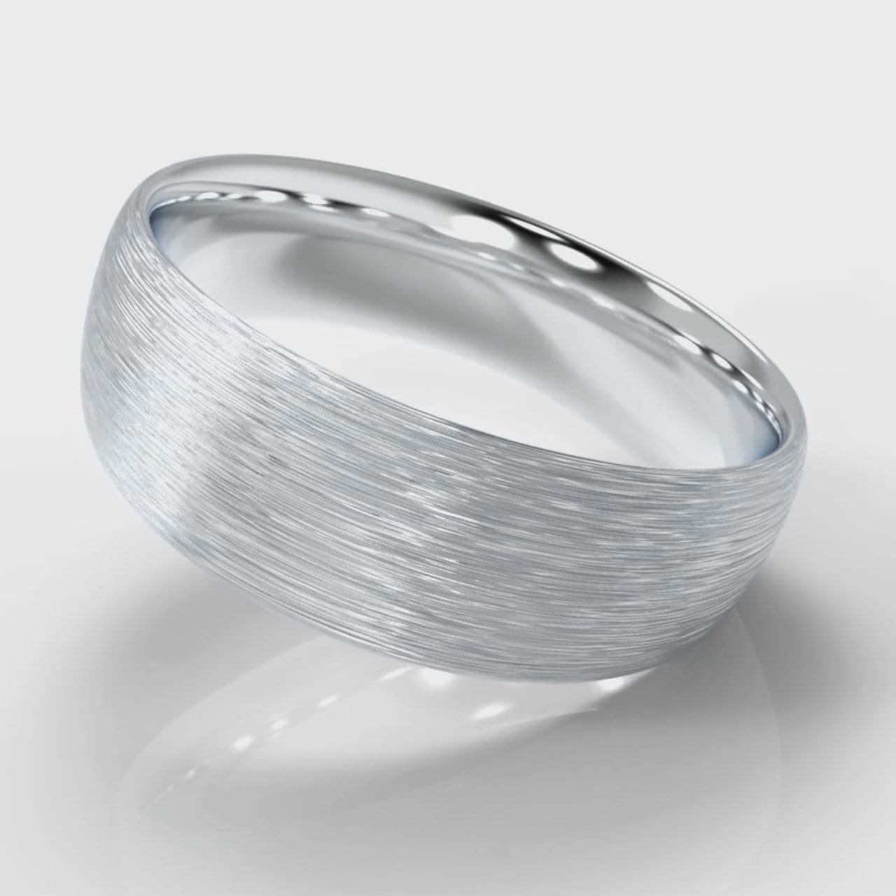 7mm Court Shaped Comfort Fit Brushed Wedding Ring