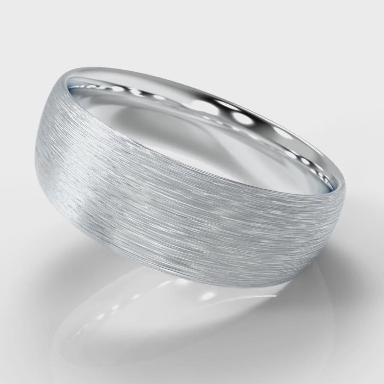 7mm Court Shaped Comfort Fit Brushed Wedding Ring