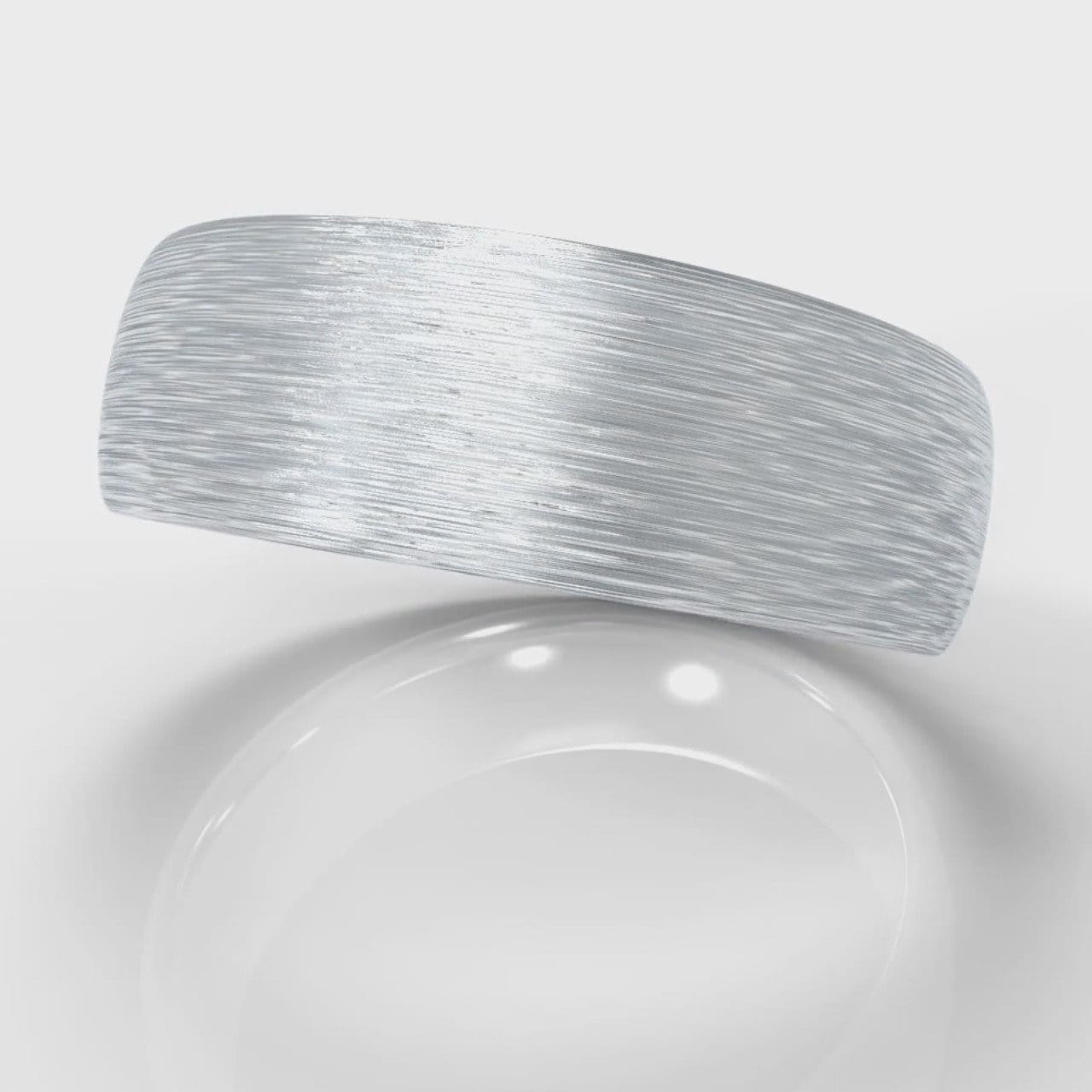 7mm Court Shaped Comfort Fit Brushed Wedding Ring