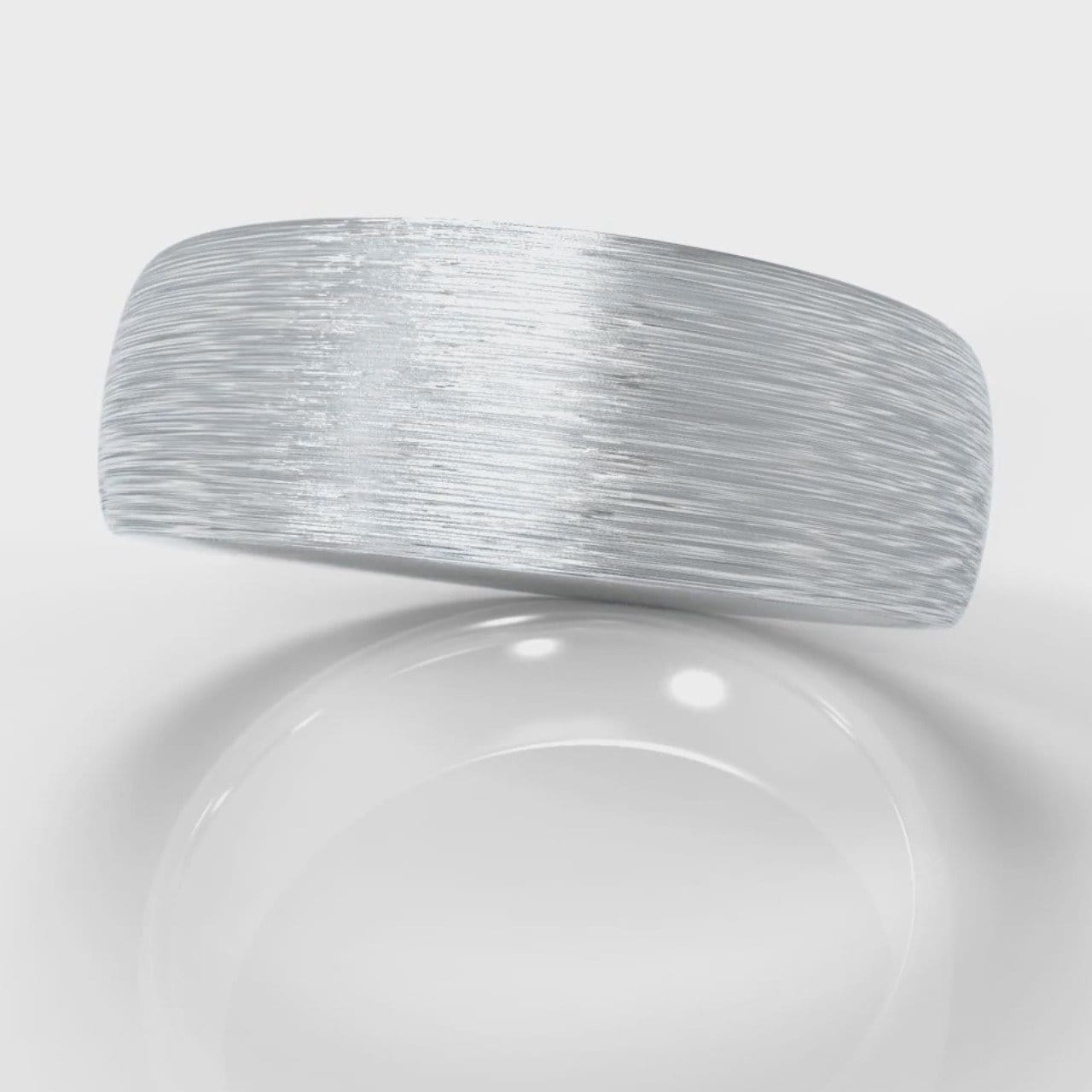 7mm Court Shaped Comfort Fit Brushed Wedding Ring