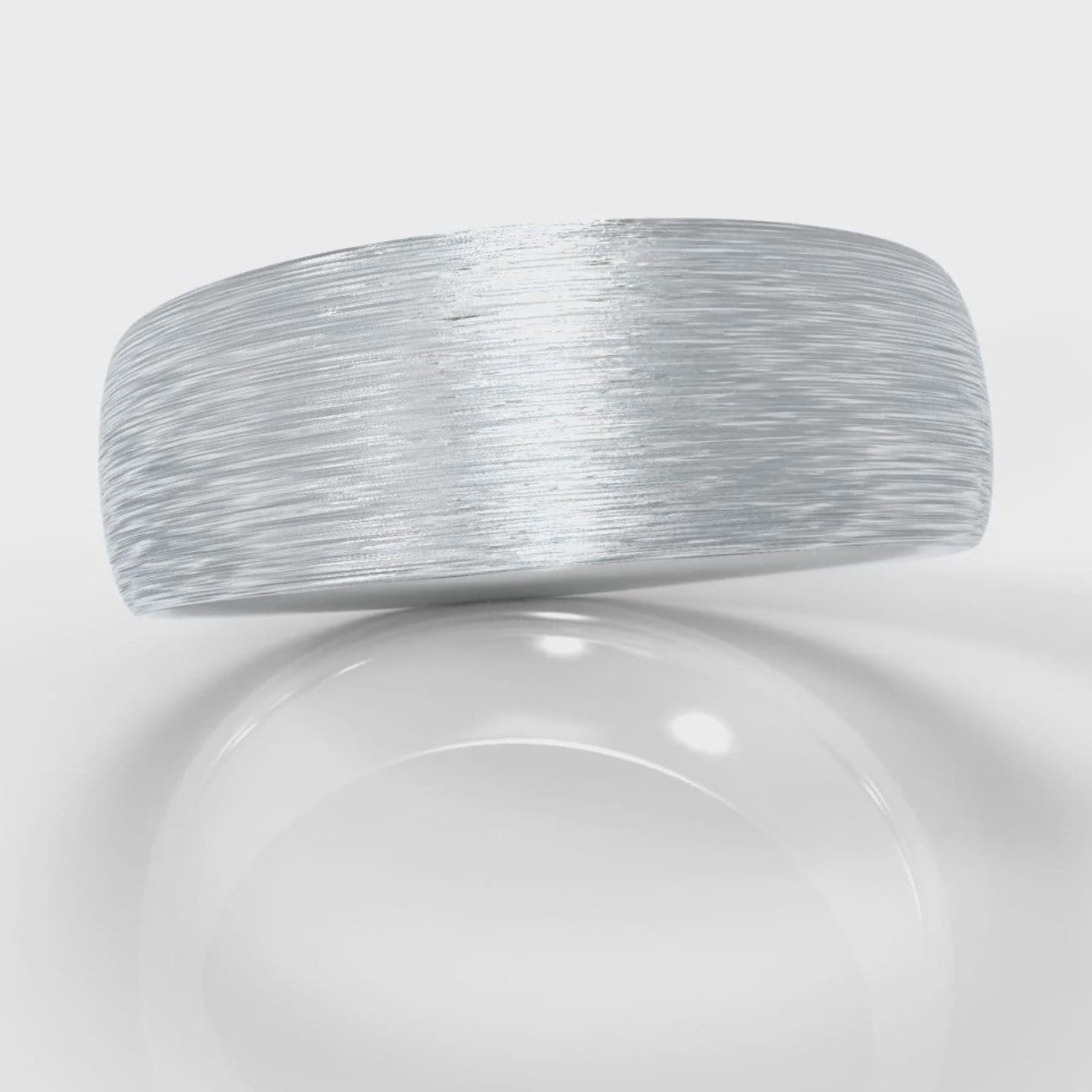 7mm Court Shaped Comfort Fit Brushed Wedding Ring