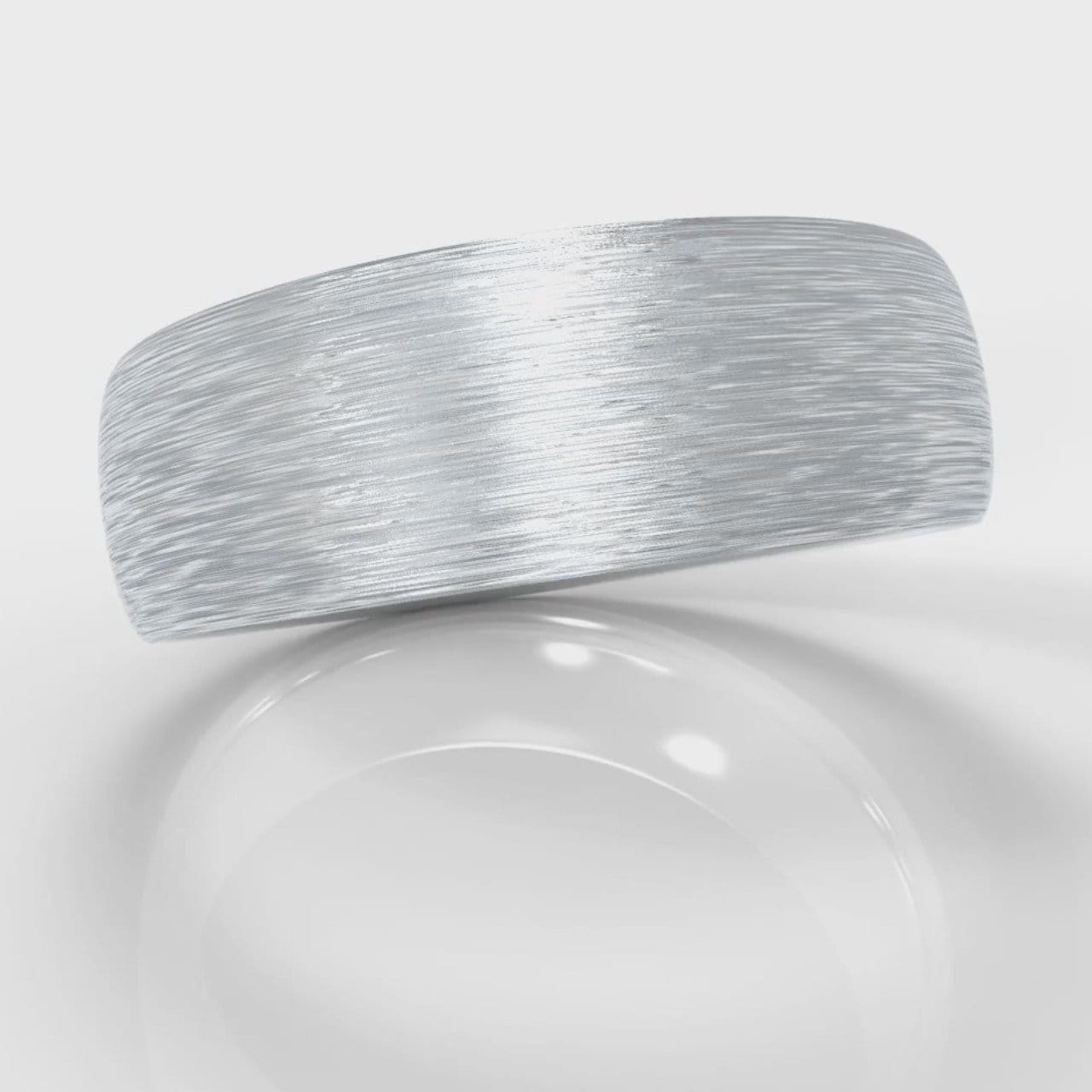 7mm Court Shaped Comfort Fit Brushed Wedding Ring