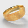 7mm Court Shaped Comfort Fit Brushed Wedding Ring - Yellow Gold