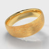 7mm Court Shaped Comfort Fit Brushed Wedding Ring - Yellow Gold