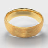 7mm Court Shaped Comfort Fit Brushed Wedding Ring - Yellow Gold