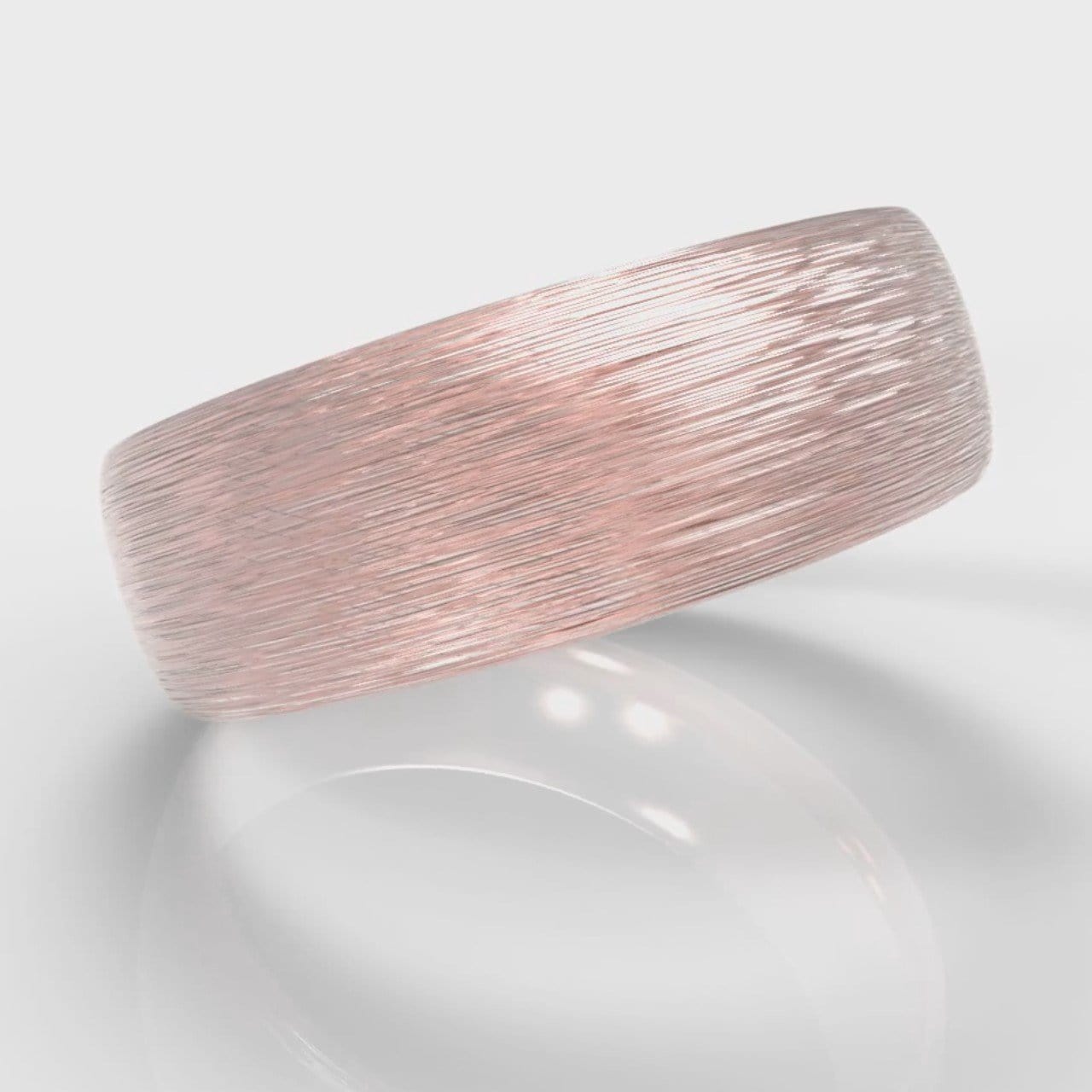 7mm Court Shaped Comfort Fit Brushed Wedding Ring - Rose Gold