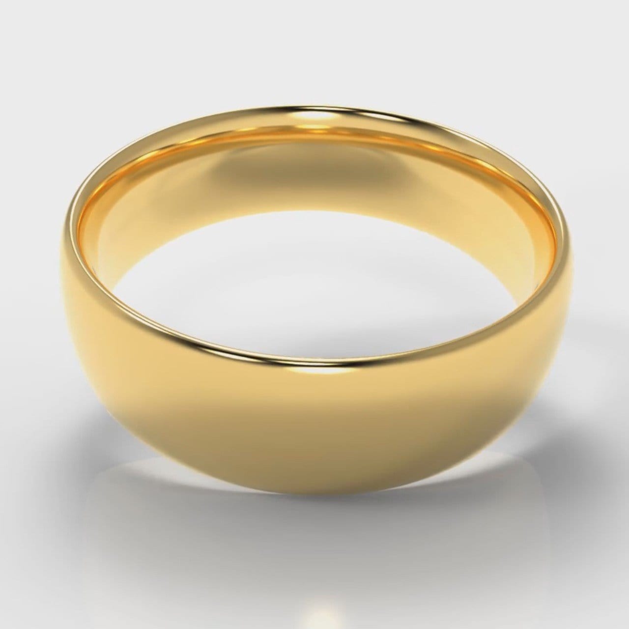 7mm Court Shaped Comfort Fit Wedding Ring - Yellow Gold