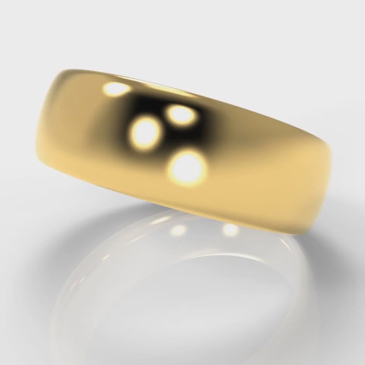 7mm Court Shaped Comfort Fit Wedding Ring - Yellow Gold