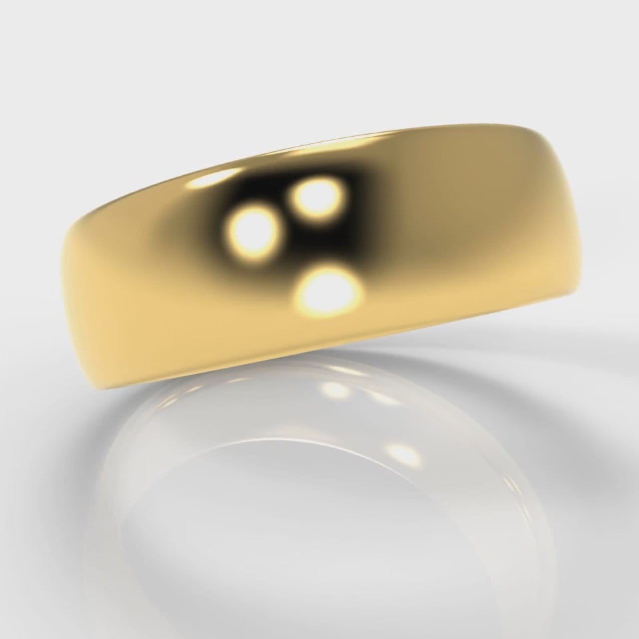 7mm Court Shaped Comfort Fit Wedding Ring - Yellow Gold