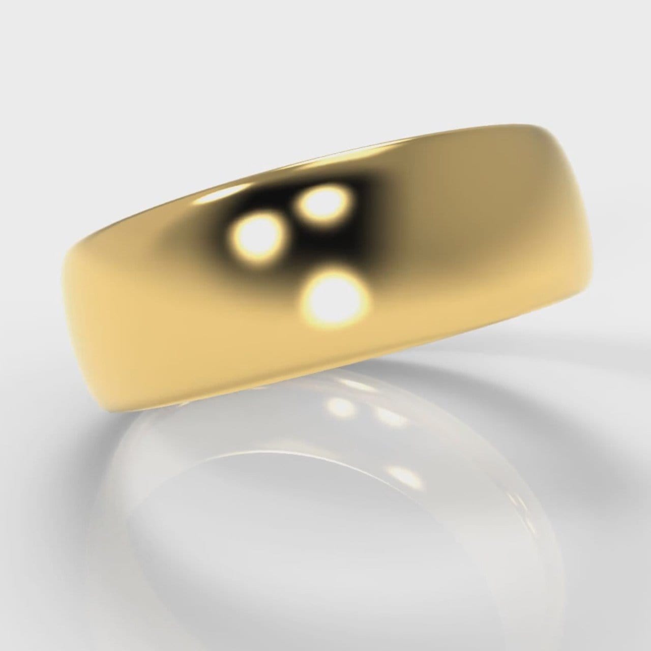 7mm Court Shaped Comfort Fit Wedding Ring - Yellow Gold