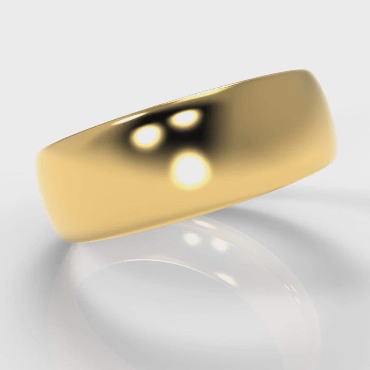 7mm Court Shaped Comfort Fit Wedding Ring - Yellow Gold