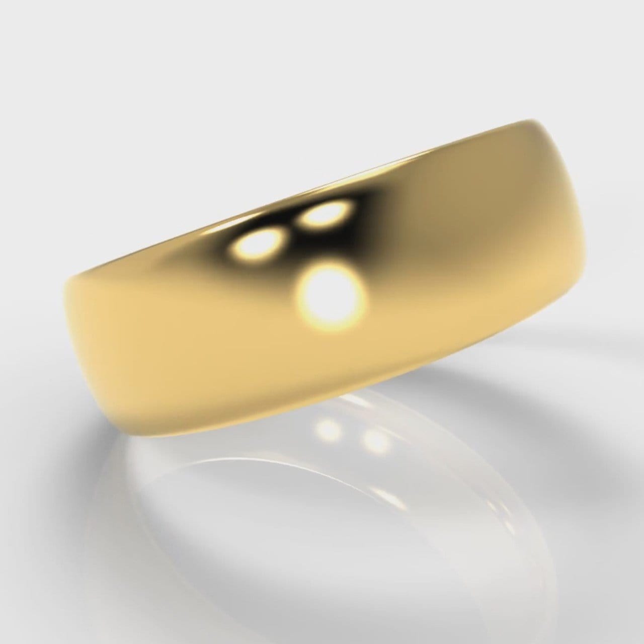 7mm Court Shaped Comfort Fit Wedding Ring - Yellow Gold