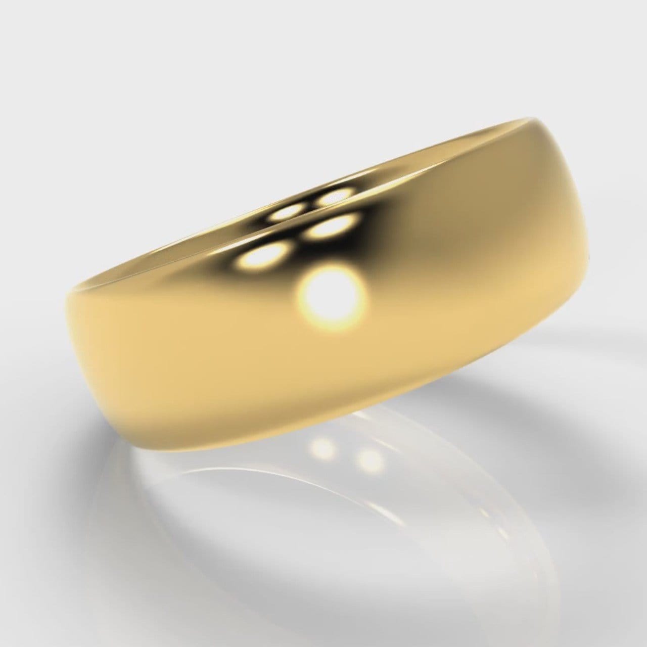 7mm Court Shaped Comfort Fit Wedding Ring - Yellow Gold