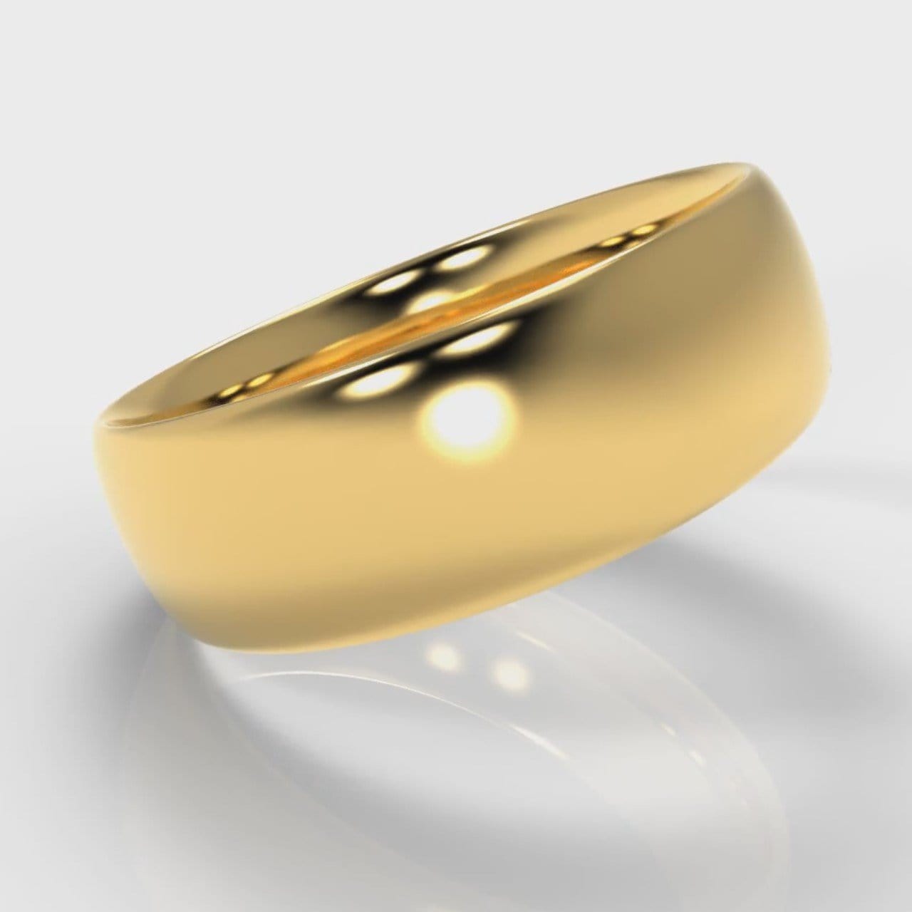 7mm Court Shaped Comfort Fit Wedding Ring - Yellow Gold