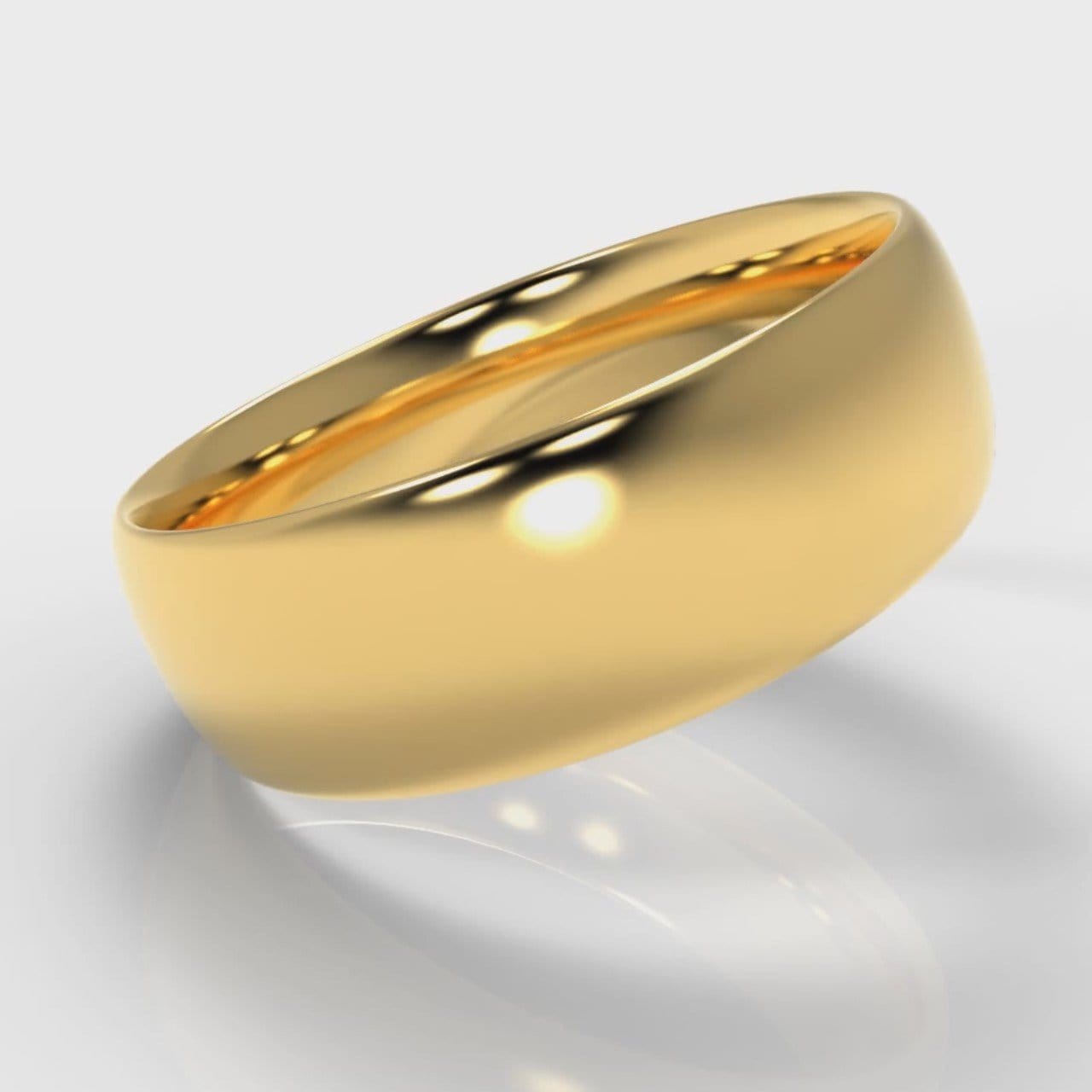 7mm Court Shaped Comfort Fit Wedding Ring - Yellow Gold