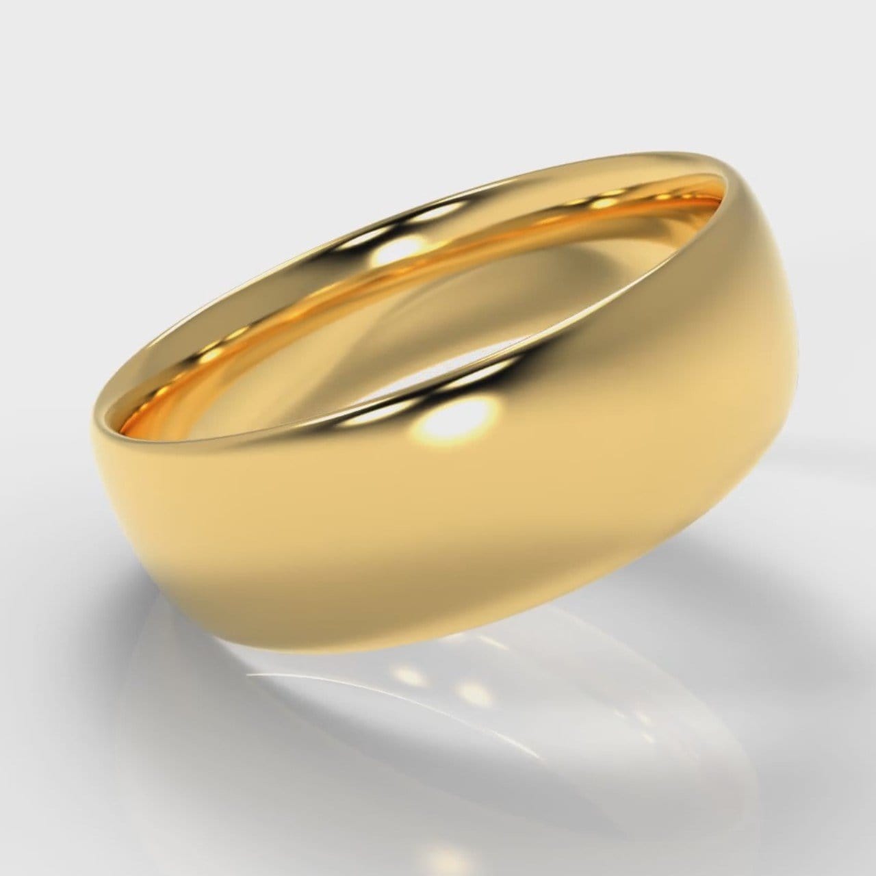 7mm Court Shaped Comfort Fit Wedding Ring - Yellow Gold